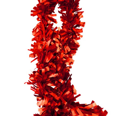 Neel Blue 2M X 9Cm Soft & Bright Christmas Tinsel Garland For Xmas Tree & Home DecorationsRed from B&Q