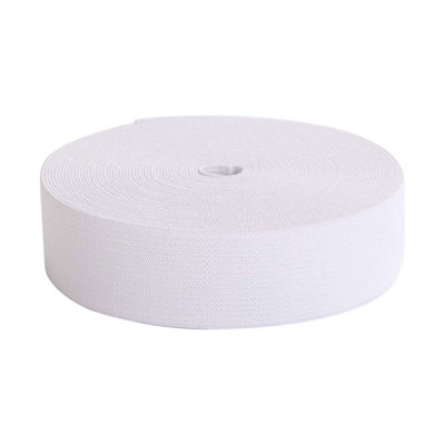 Neel Blue 32mm Flat Elastic Band Stretchable Elastic Cord Stretch StrapWhite25 Metres from B&Q