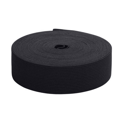 Neel Blue 38mm Flat Elastic Band Stretchable Elastic Cord Stretch StrapBlack25 Metres from B&Q