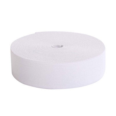 Neel Blue 38mm Flat Elastic Band Stretchable Elastic Cord Stretch StrapWhite25 Metres from B&Q
