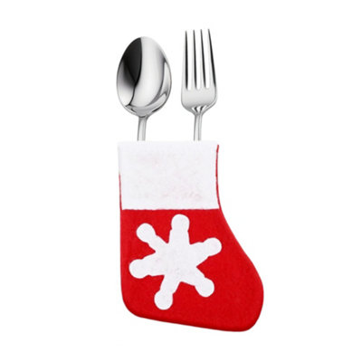 Neel Blue Christmas 24Pcs Santa Socks Cutlery Holder Xmas Stockings For Xmas Dinner Decoration from B&Q