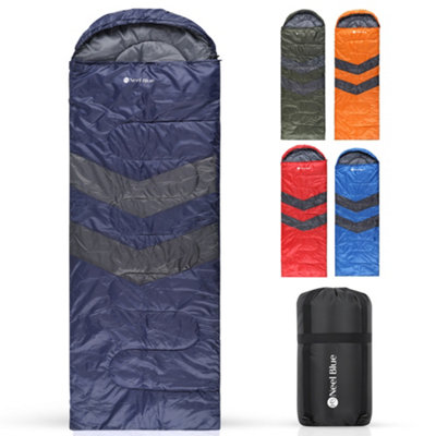 Neel Blue All Season Sleeping Bag Envelope Shape Single Adult Sleep BagNavy from B&Q