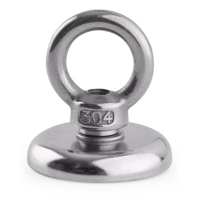 B&Q -  Neodymium Fishing Magnets With Eye Bolts32mm Diameter20Kg (44 Lbs) Strong Pulling Force