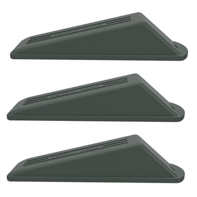 Neel Blue Pack Of 3 Door Wedge Stoppers, Non-Slip Rubber Door Stops, Grey