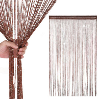 Neel Blue Dark Burgundy String Polyester Glitter Fringe Fly DoorwayRoom Divider Tassel200Cm X 100Cm from B&Q
