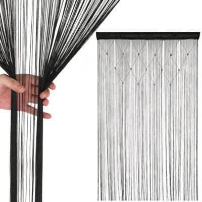 Neel Blue Black Glitter Beaded String Polyester CurtainFly Screen Room Divider Panel200Cm X 100Cm from B&Q