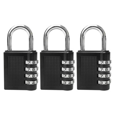 Neel Blue Combination Padlock, 4 Digit Master Lock, Pack Of 3