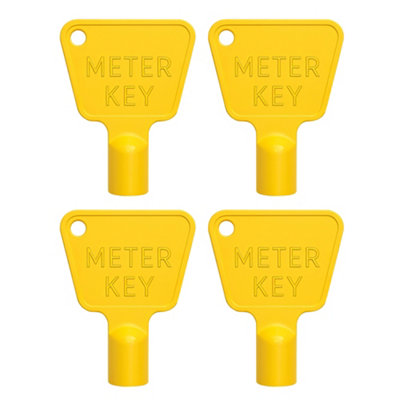 Neel Blue Yellow Triangle Utility Gas Meter Box KeysGas & Electric Meter Key With Triangular Socket4Pcs