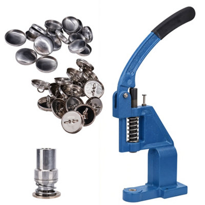 B&Q -  25mm Fabric Button Maker SetBlue Hand Press Machine With Die & 50 Buttons