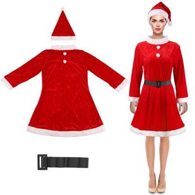 Neel Blue Santa Claus Costume Set For Women from B&Q