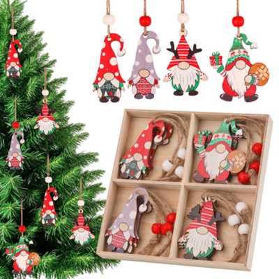Neel Blue Colourful Wooden Nordic Gnomes Pendants12Pcs from B&Q