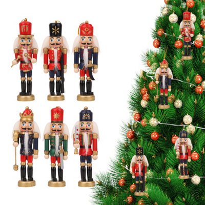 Neel Blue 13Cm Wooden Nutcracker Soldier Ornaments6Pcs