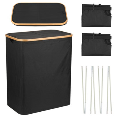 Neel Blue 140L Black Foldable Laundry Hamper With Lid from B&Q