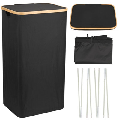 Neel Blue 100L Black Foldable Laundry Hamper With Lid from B&Q