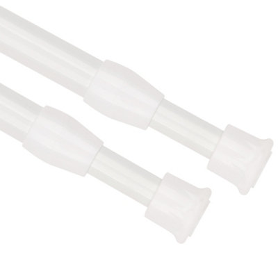 Neel Blue Pack Of 2 White Extendable Curtain Poles60Cm-110Cm