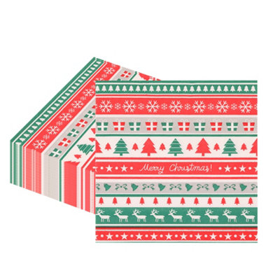 B&Q -  33Cm Christmas Reindeer Paper NapkinsPack Of 20