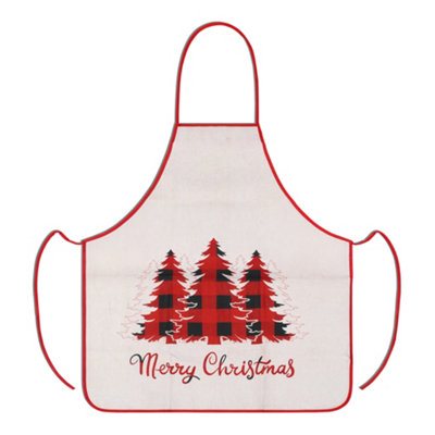 Neel Blue Merry Christmas Apron60Cm X 70Cm from B&Q