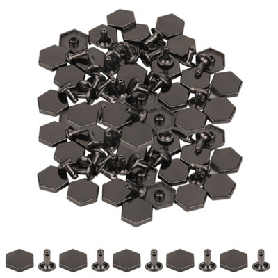B&Q -  12mm Gunmetal Hexagonal Feet Cap With 7mm Rivets Studs25Pcs