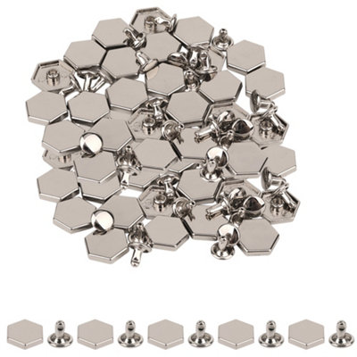 B&Q -  12mm Silver Hexagonal Feet Cap With 7mm Rivets Studs25Pcs