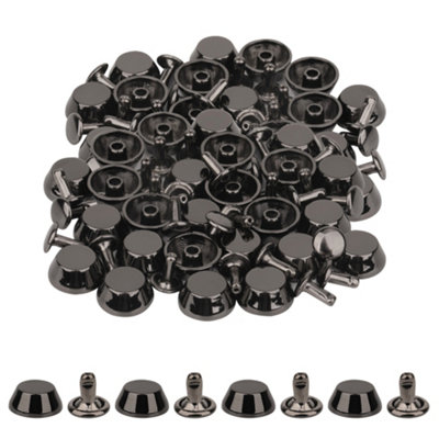 Neel Blue 12mm Gunmetal Mushroom Feet Cap With 7mm Back Rivets25Pcs from B&Q