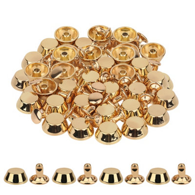 B&Q -  14mm Gold Hexagonal Feet Cap With 7mm Rivet Studs25Pcs