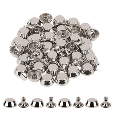 B&Q -  14mm Silver Hexagonal Feet Cap With 7mm Rivet Studs25Pcs