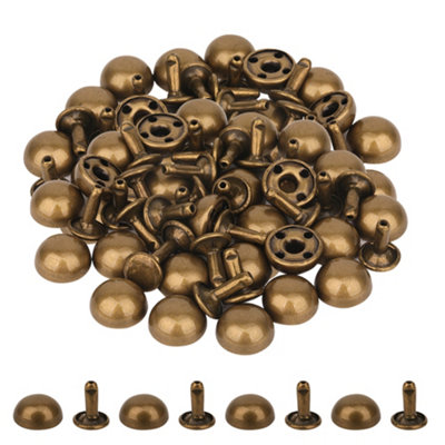 B&Q -  12mm Bronze Dome Shaped Bag Feet Rivets With 9mm Round Studs25Pcs