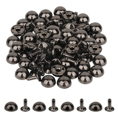 Neel Blue 15mm Gunmetal Dome Shaped Bag Feet Rivets With 9mm Round Studs25Pcs from B&Q