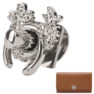Neel Blue Silver Flower Bag Twist Turn LockRetro Style Metal Clasp Hardware from B&Q