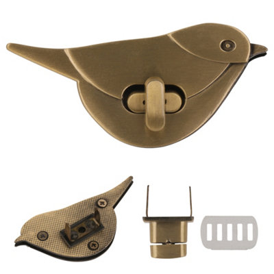 Neel Blue Bronze Twist Turn Bird Shape ClaspRetro Style Metal Bag Lock Hardware from B&Q