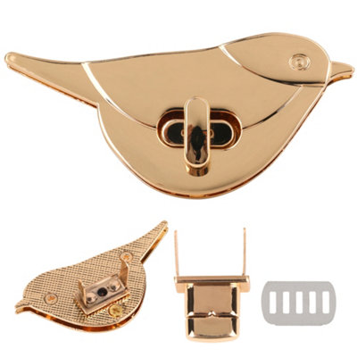 Neel Blue Gold Twist Turn Bird Shape ClaspRetro Style Metal Bag Lock Hardware from B&Q