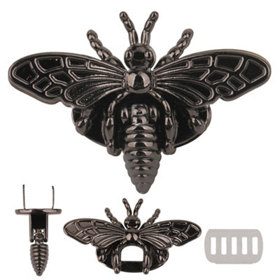 Neel Blue Metal Bee Shaped Twist Turn LockRetro Bag Clasp HardwareGunmetal from B&Q