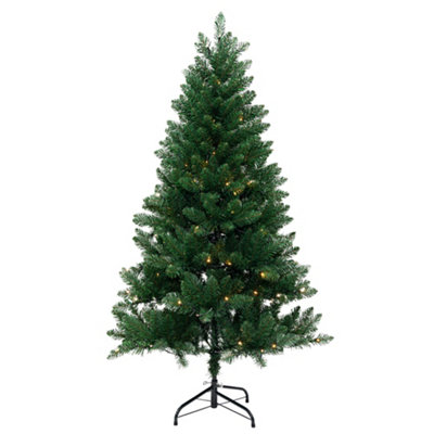 Neel Blue Blue Neel Artificial Prelit Christmas Tree, Snow Xmas Tree With Led Lights 6Ft B&Q