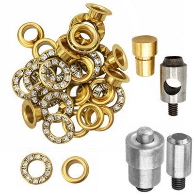 Neel Blue 6mm Gold Diamante Eyelets With WashersGreen Machine Cutting & Punching Die Set50Pcs from B&Q