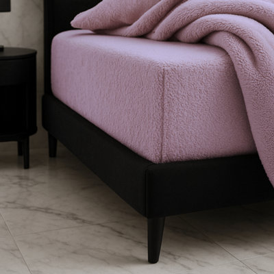 Teddy Fitted Sheet 30Cm Extra Deep Soft Cuddly Soft Touch Bedding Lilac from B&Q