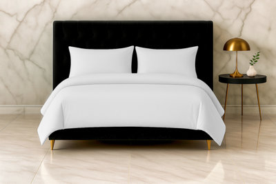 Microfibre Soft Touch Duvet Cover And Pillowcase/s Set Bed Linen White from B&Q
