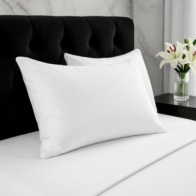 Microfibre Soft Touch Plain Dyed Housewife Pillowcase Pair White from B&Q