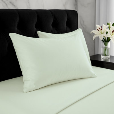 Microfibre Soft Touch Plain Dyed Housewife Pillowcase Pair Duck Egg Blue from B&Q