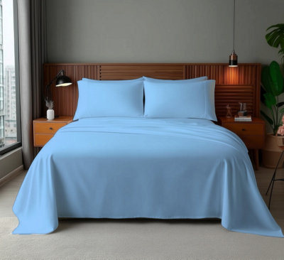 Home Sweet Home UK Microfibre Flat Sheets Double Size Breathable, Anti Wrinkle & Fade Resistant Bed Sheets 135x190cm Double Flat Sheet Washable Flat Bed Sheet For Double - Image 3