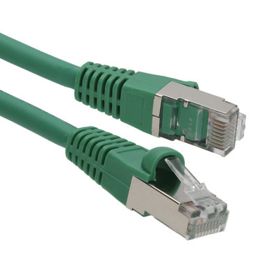 B&Q -  Cat6A Sstp Lszh Rj45 Network Ethernet Patch 10 Gigabit Cable 2M Green
