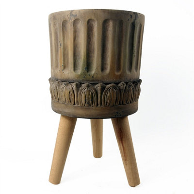 Leaf Large Planters Plant Pots Zandi Roman Fibreglass Composite 40Cm X 21.5Cm Botanik from B&Q