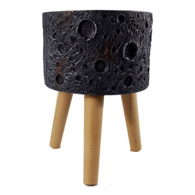 Leaf Large Planters Plant Pots Large Lunar Planter 35Cm X 24Cm Botanik Black