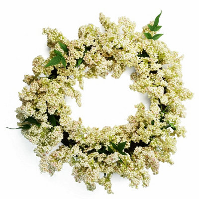 55cm Artificial White Berry Wreath Hanging Door Wall Decor Garland - Image 6