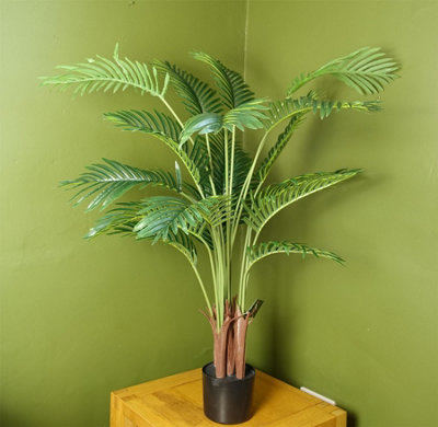 Leaf Artificial Areca Palm Tree Potted In Black Pot 110Cm Botanik from B&Q
