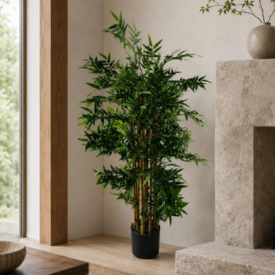 Leaf Black Artificial Oriental Bamboo Plant - Realistic Plant By Botanik 120Cm
