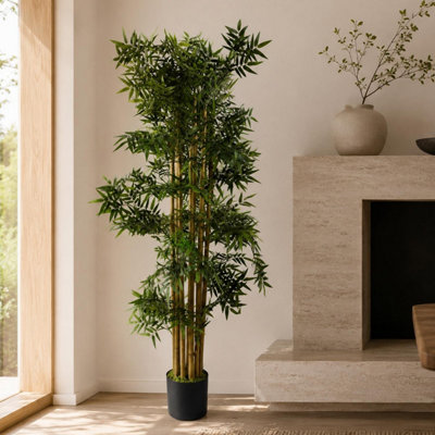 Leaf Black Artificial Oriental Bamboo Plant - Realistic Plant By Botanik 150Cm