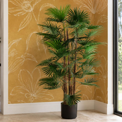 Leaf Black Fan Palm Artificial Tree Botanik 120Cm