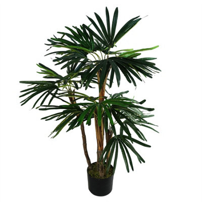 Leaf Raphis Palm Artificial Tree 100CmRealistic Plant By Botanik from B&Q