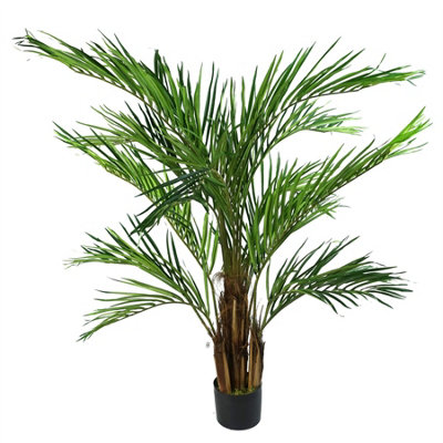 Leaf Areca Palm Natural Artificial Tree 150Cm - Realistic Plant By Botanik Black