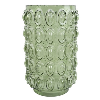 Leaf Glass Vase Retro Bubble Vase 30Cm Botanik Green